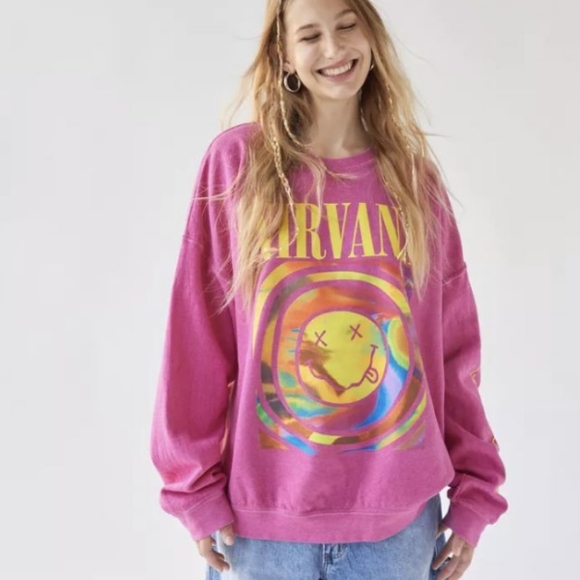 Urban Outfitters - NIRVANA Oversized Crewneck Sweater - Picture 1 of 10